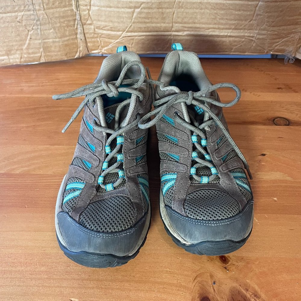 Columbia Women's Gray and Teal Trail Sneakers